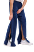 Navy blue adapytive pants with a side opening Adaptive Bedbound Patient Care Trousers Zip-Open Inseam 1