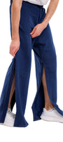 Navy blue adapytive pants with a side opening Adaptive Bedbound Patient Care Trousers Zip-Open Inseam 1