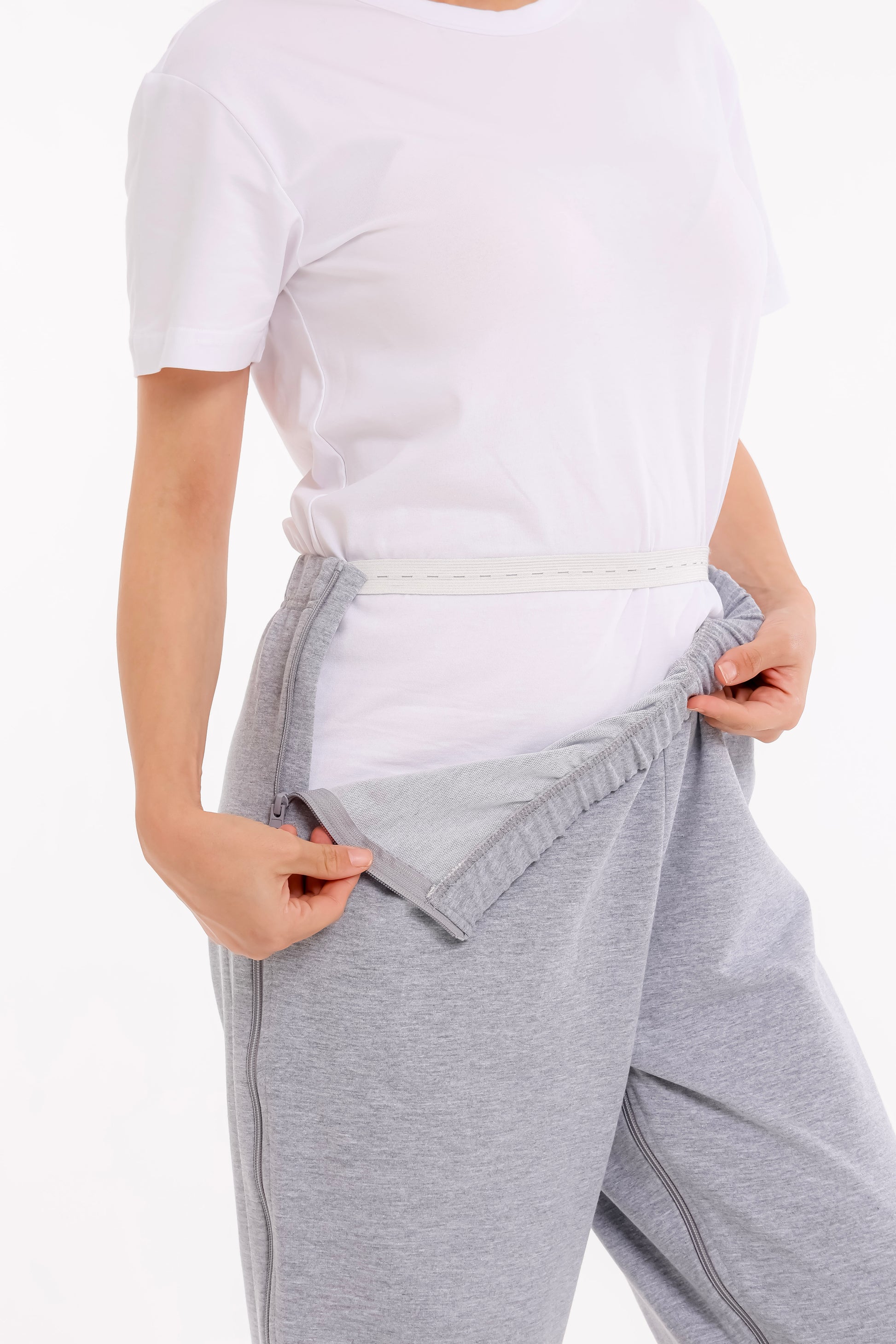 Adaptive Bedbound Patient Care Trousers Zip-Open Inseam 1