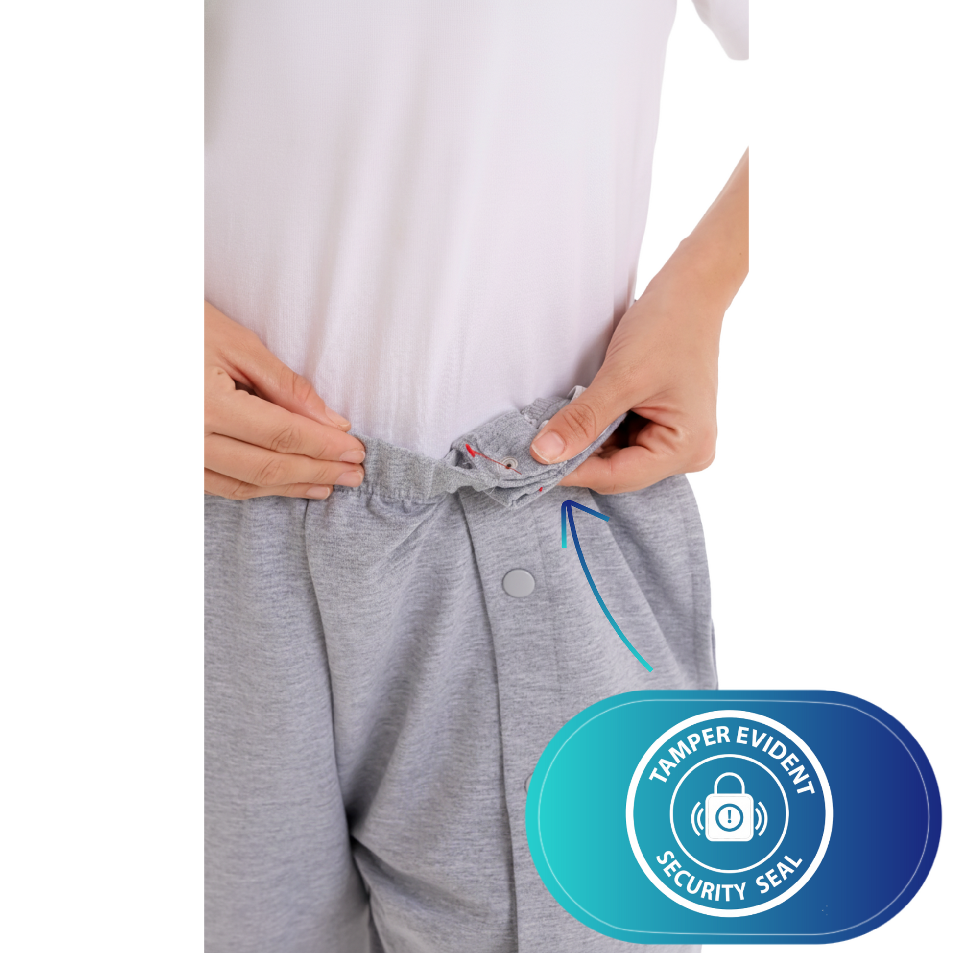 ComfortCure® Adaptive Bedbound Snap-Front Shorts - Turkish Organic Cotton