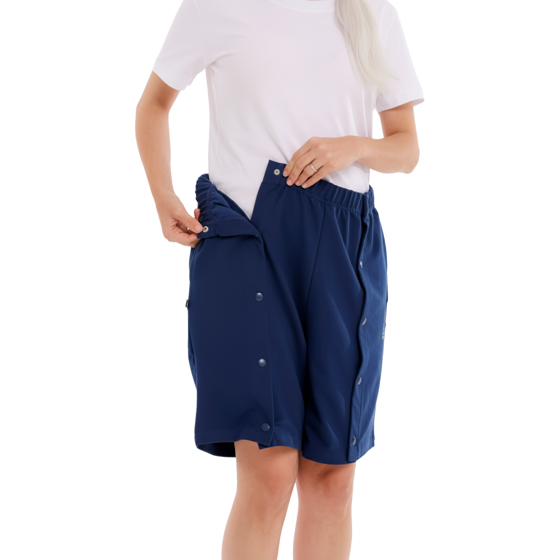ComfortCure® Adaptive Bedbound Snap-Front Shorts - Turkish Organic Cotton